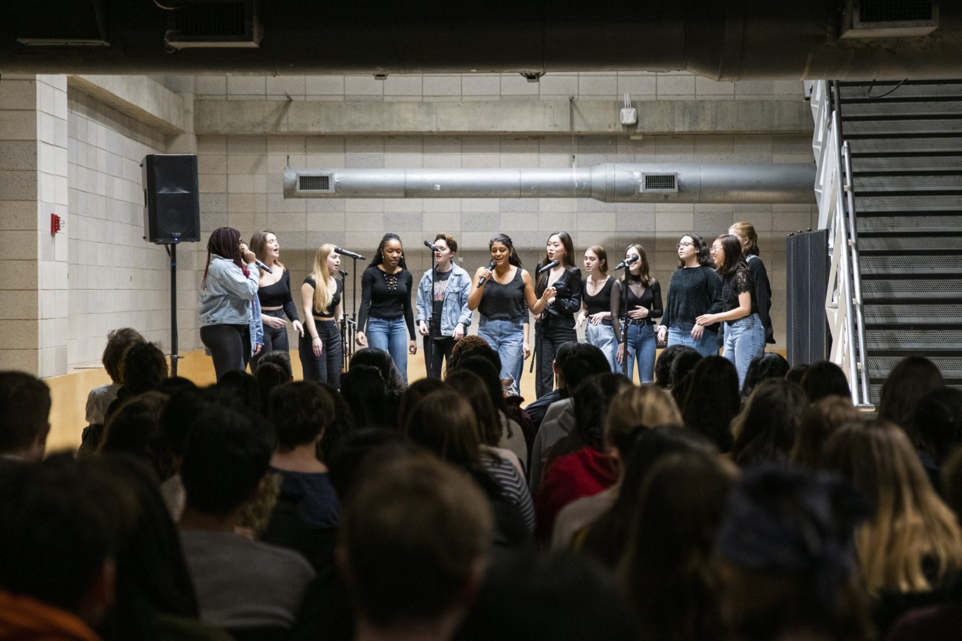 A student performance at Lerner Hall.