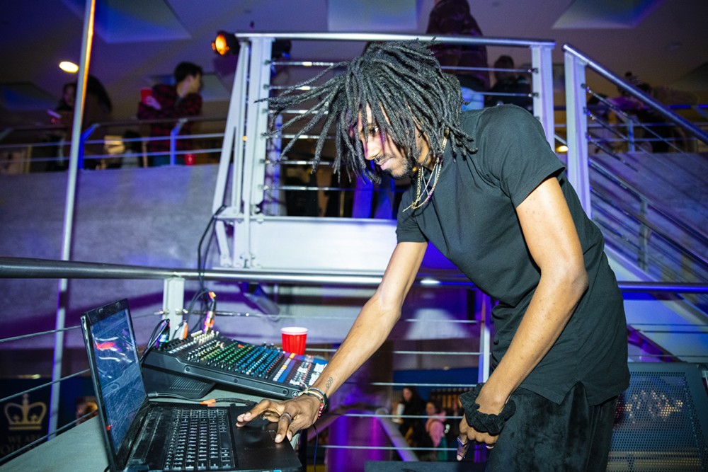 DJ plays music at an event