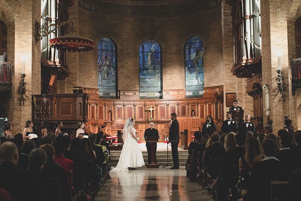Wedding ceremony in chapel