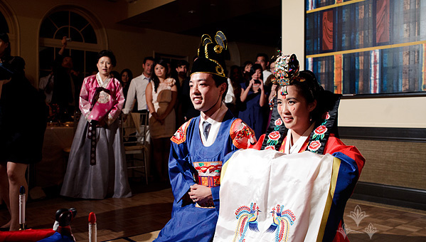 Couple participating in a tea ceremony