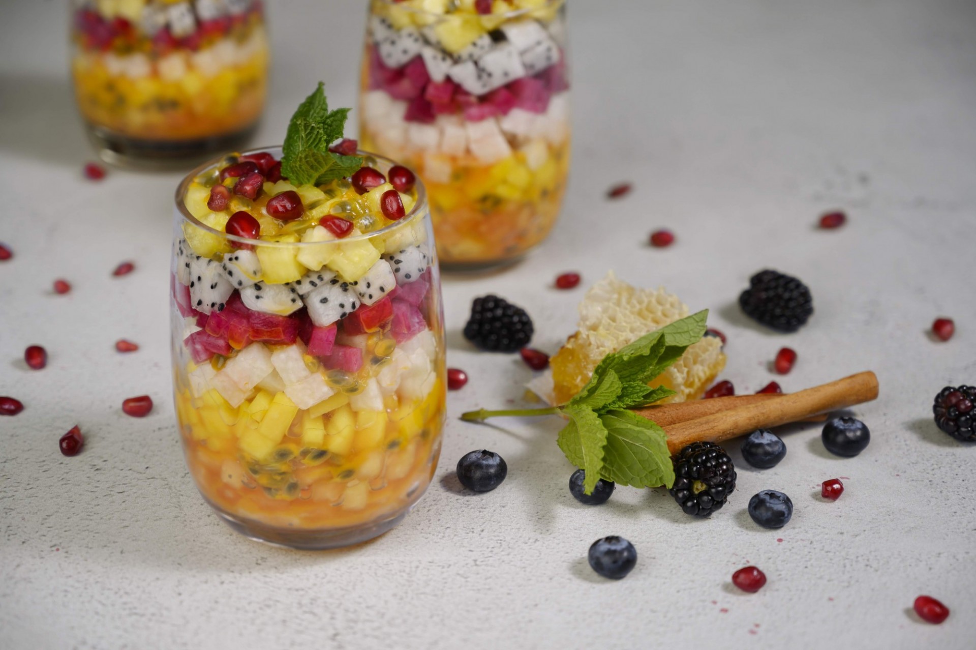 Fresh cut fruit parfait