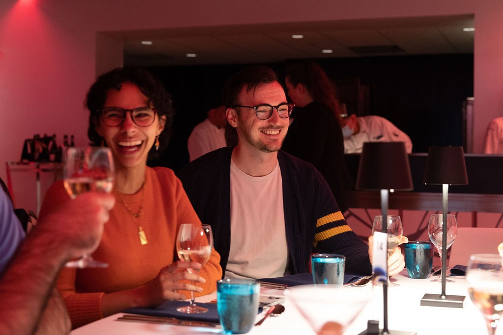 Guests enjoying dinner