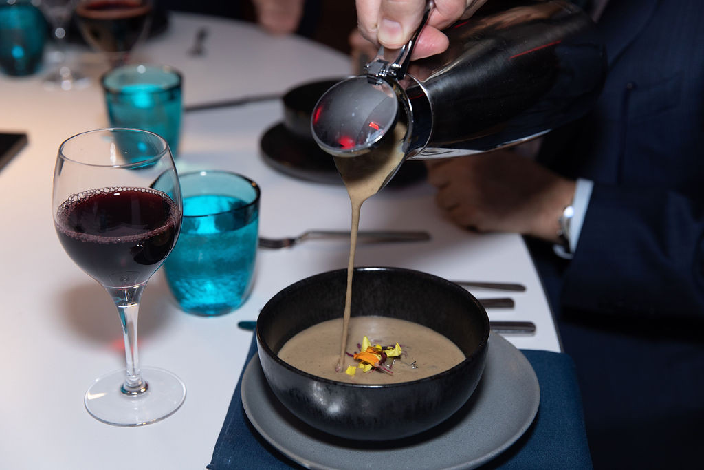 Soup being poured