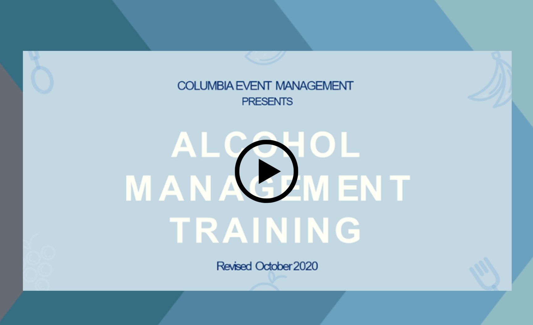 Screenshot from Event Management's Alcohol Management Training online session.