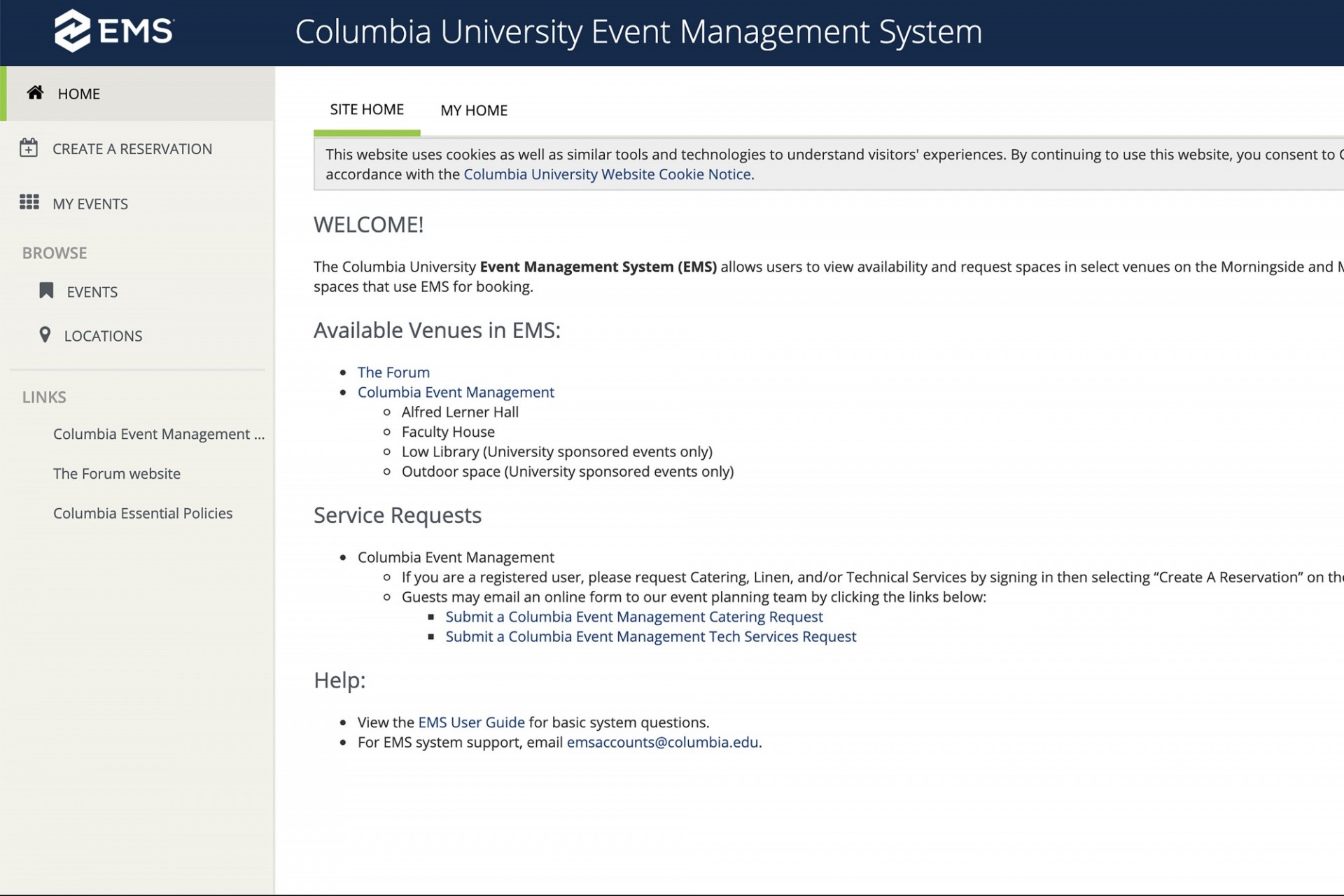 How to Reserve Space & Request Services