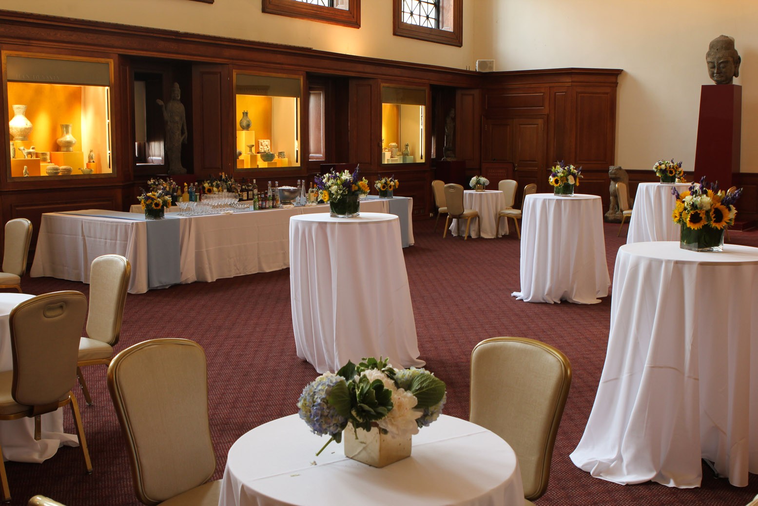 Faculty Room at Low Library set up for a social event.