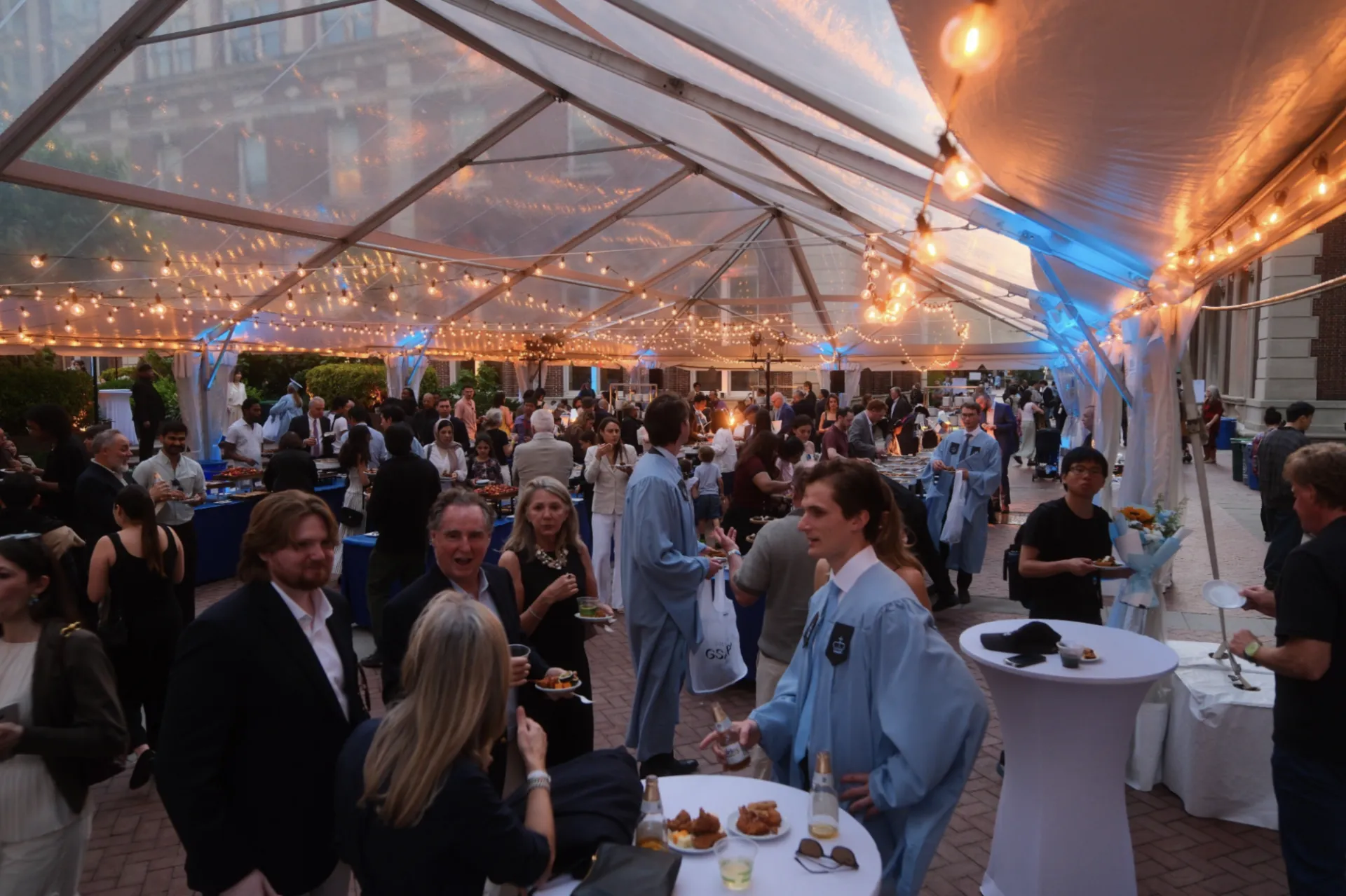 Event under the tent during Commencement