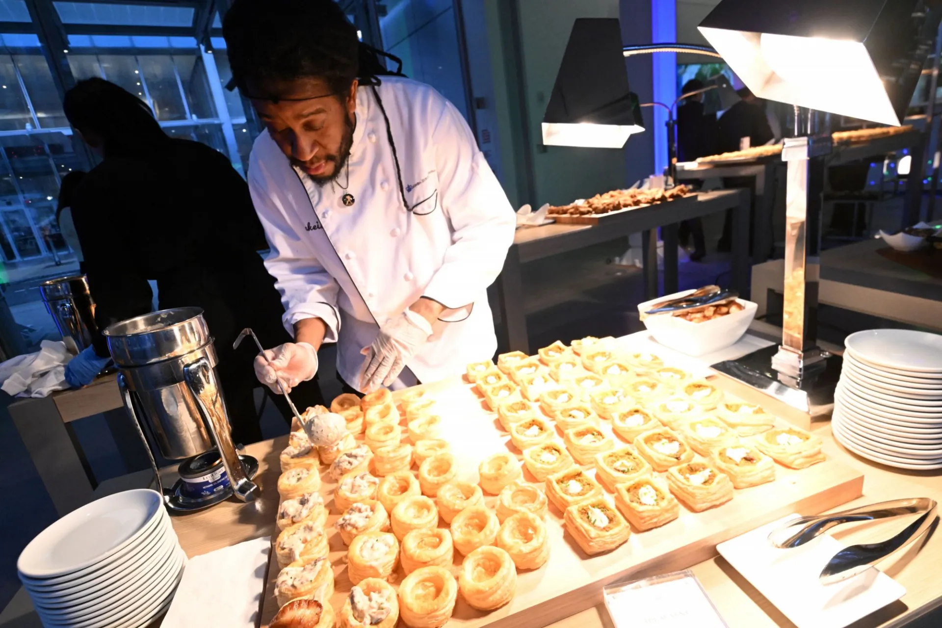 Vol au Vent station with choice of brie, salmon, sundried tomato and pesto, or scallops