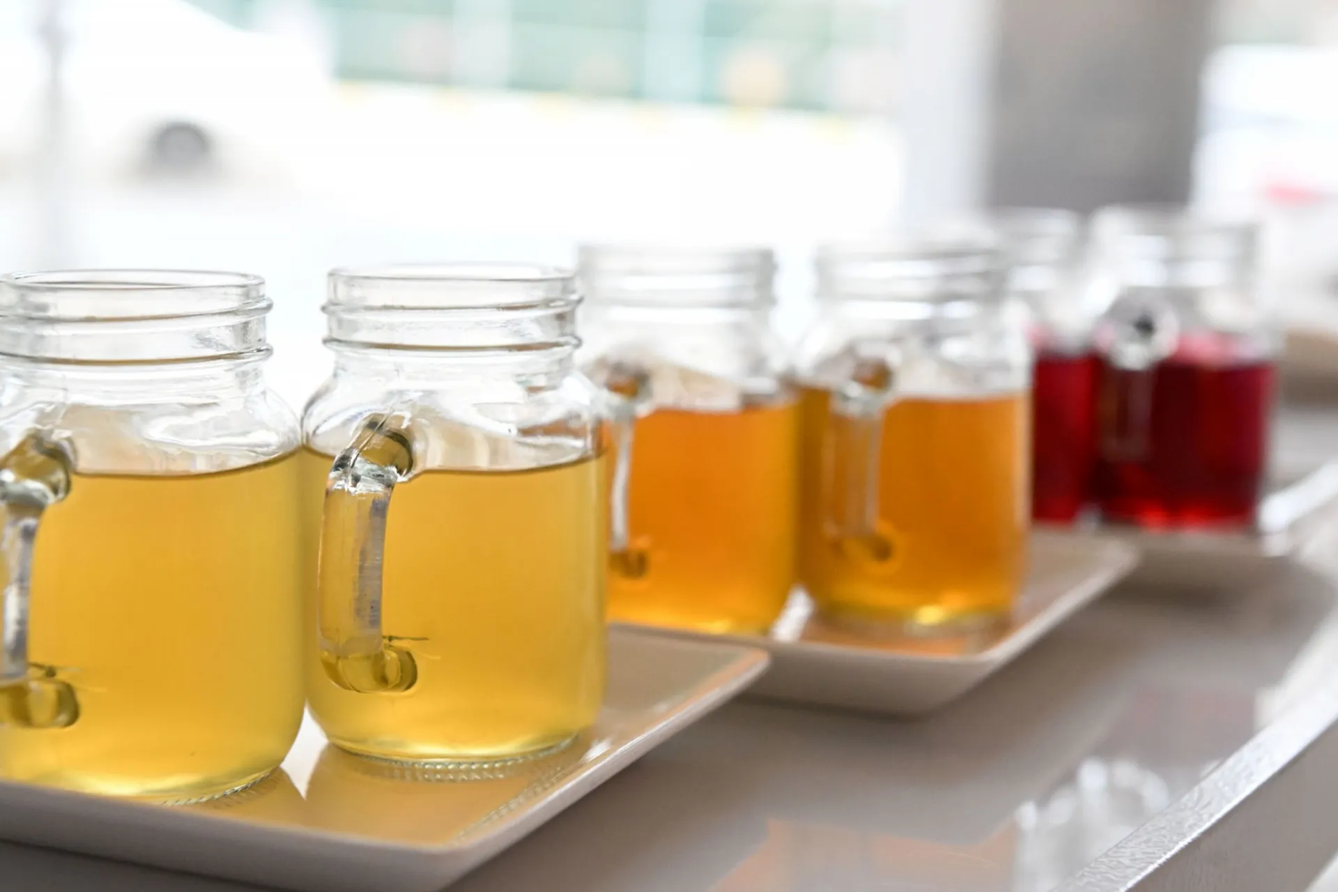 Trio of Cold Brew Teas: hibiscus & lavender, rose green tea, ginger & turmeric
