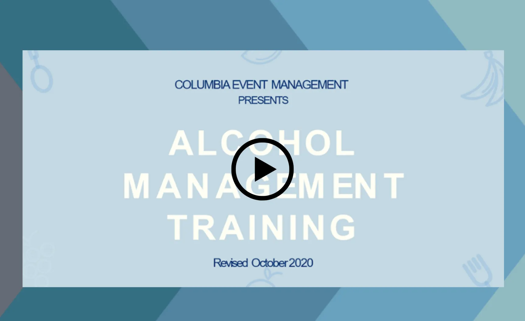 Screenshot from Event Management's Alcohol Management Training online session.