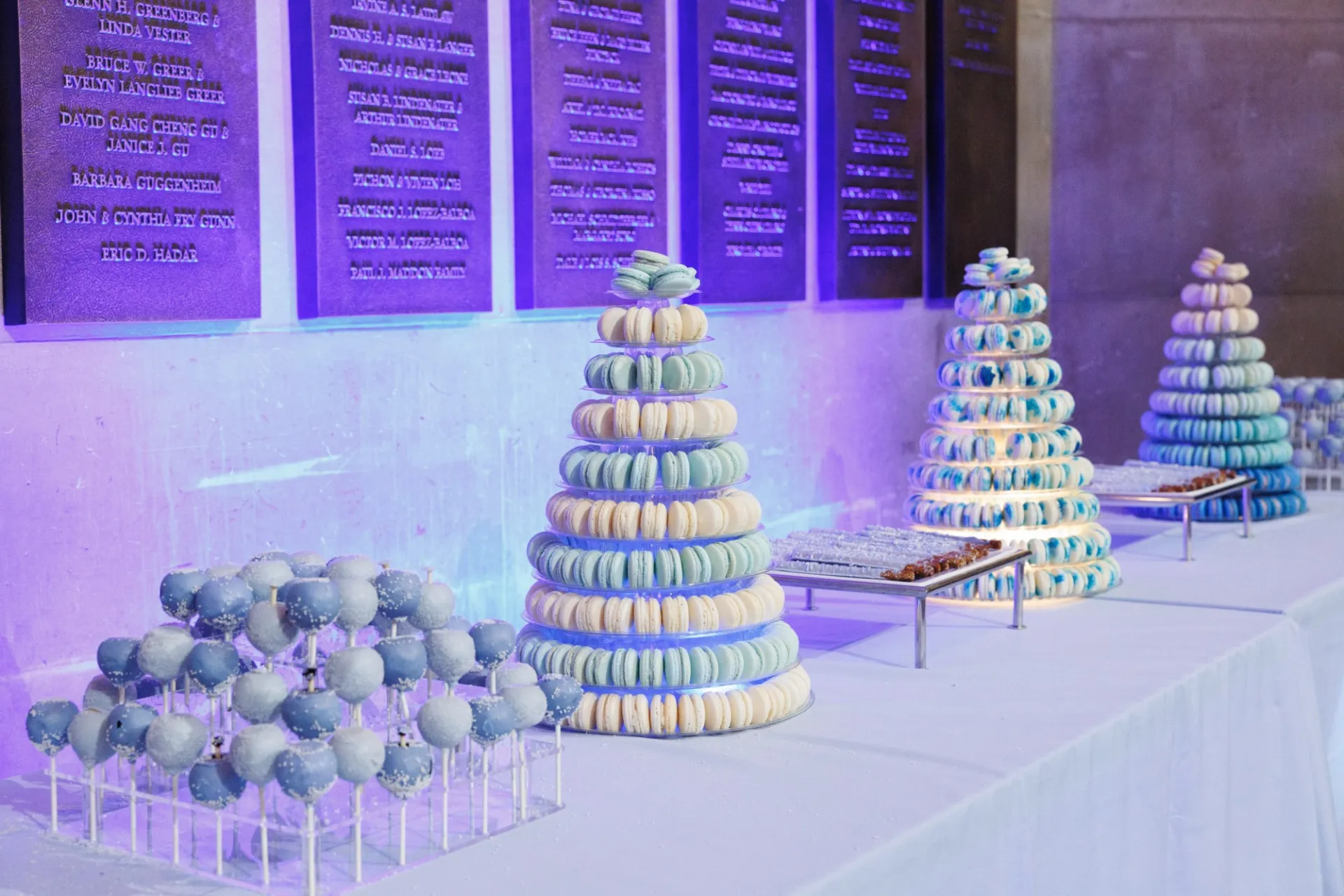 Blue and white desserts