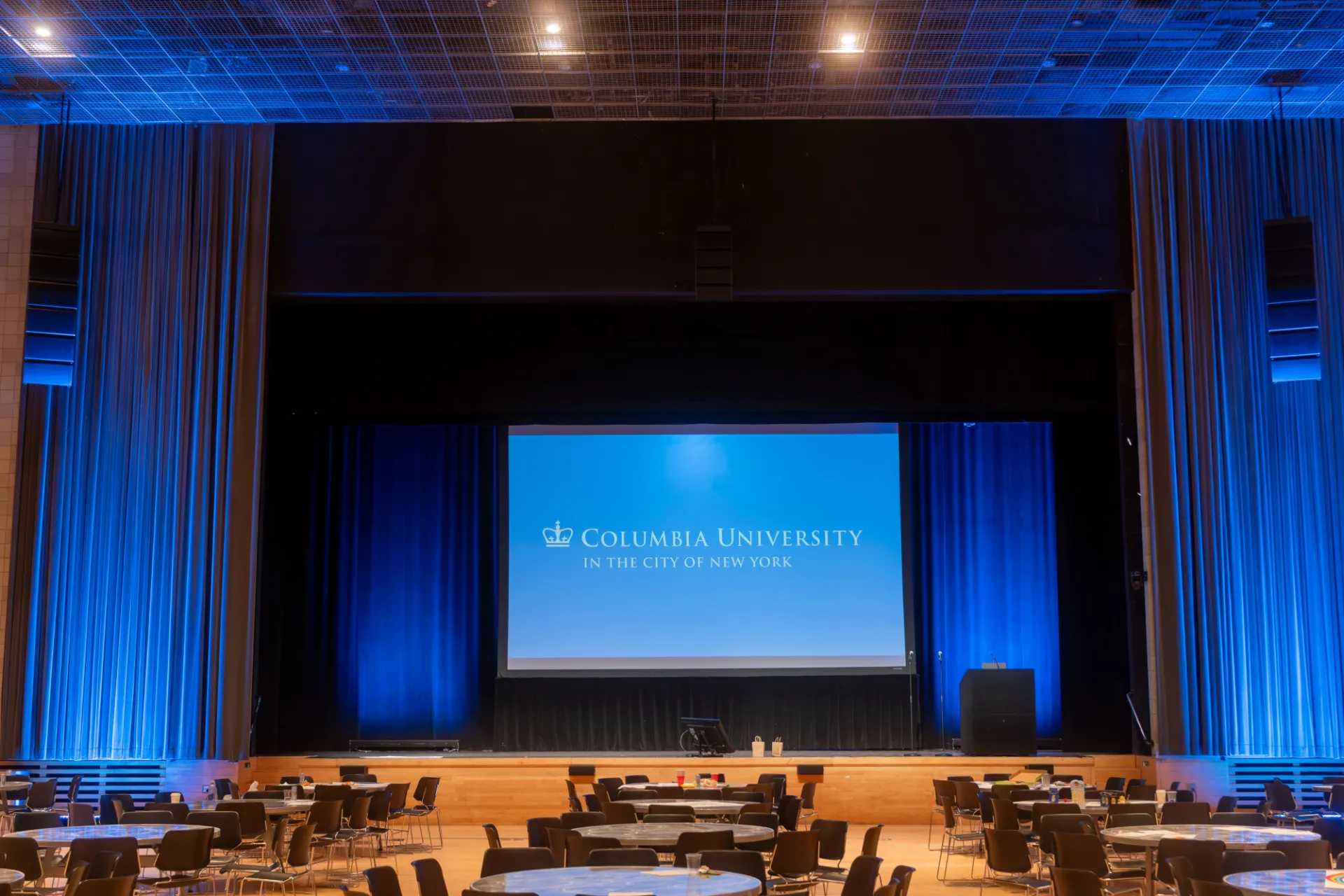 The stage in Lerner Auditorium