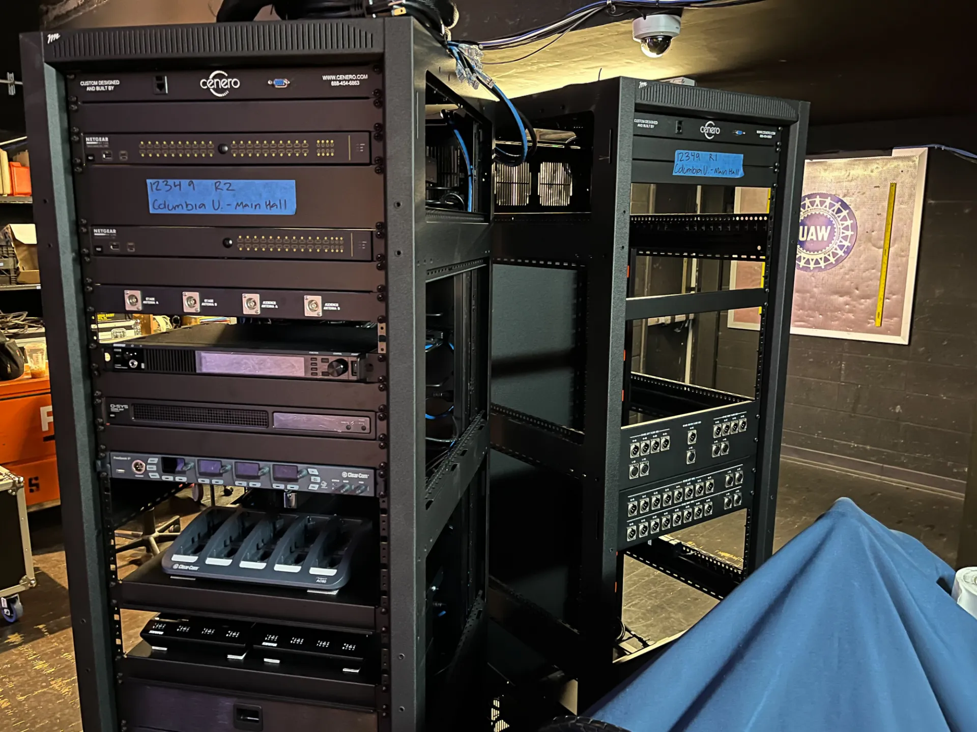Audio visual equipment stored in Lerner Cinema