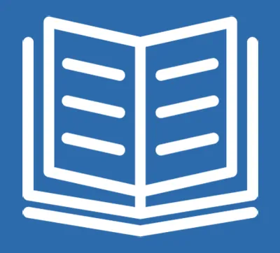 A graphic representing an open book.